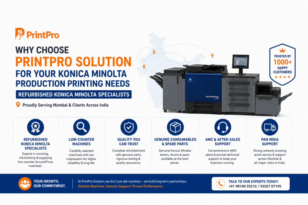 PrintPro Solution — refurbished Konica Minolta AccurioPress specialists serving Mumbai and India