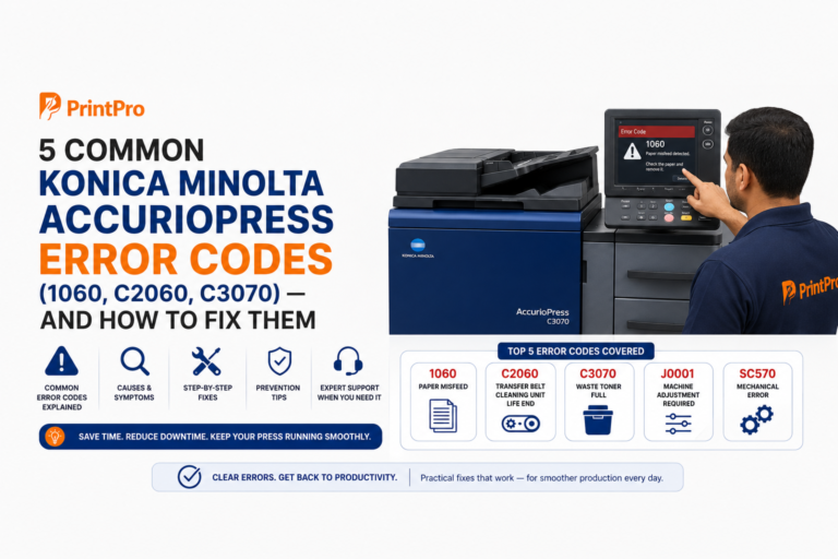 Konica Minolta AccurioPress error codes Category: Maintenance